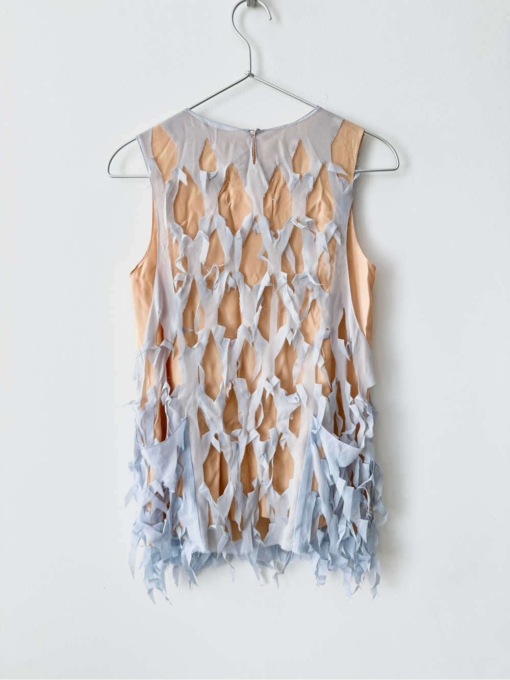 Maison Margiela Pale Blue Deconstructed Silk Top with Underlay - Size 40IT - Picture 2 of 11